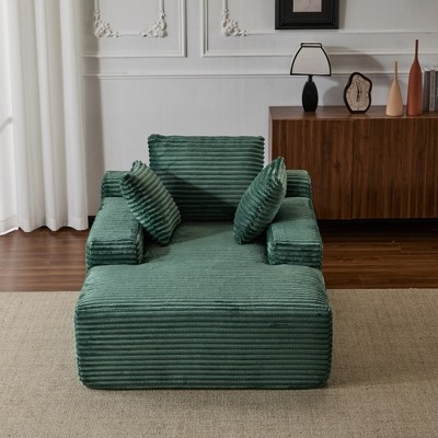 Whisen 2-Piece L-Shaped Sectional Compression Sofa with Soft Corduroy Fabric, No Assembly Required