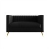 Home Design Weiss Velvet Square Arm Loveseat - 3 of 4
