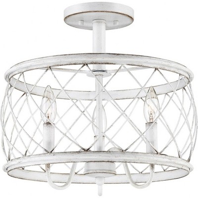 Quoizel Lighting Dury 3 - Light Semi-Flush Mount in  Antique White
