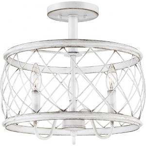 Quoizel Lighting Dury 3 - Light Semi-Flush Mount in  Antique White - 1 of 1
