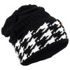 Women's Houndstooth Design 100% Acrylic Reversible Hat And Infinity Scarf Set - 2 of 4