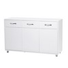 DOMETOUR Storage Cabinet Three Doors Cabinet with 3 drawers Large Storage Space - 2 of 4