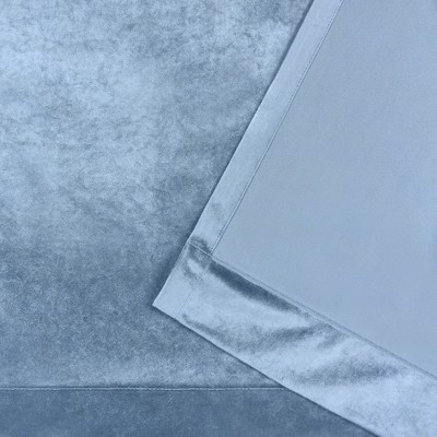 Slate Blue Velvet Light-Filtering Grommet Curtain Panels, 54" x 96"