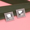 SOHI Women's Crystal Silver Party Stud Earrings - 2 of 4