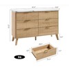 GAOMON 47.2" Tall Fluted Dresser with 6 Deep Drawers,Modern Curved Profile Wooden Storage Chest for Multi-Room Use - 3 of 4