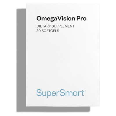 SuperSmart OmegaVision Pro - Patented Eye Vitamins with FloraGLO Lutein, OPTISHARP Zeaxanthin, Omega 3 (DHA/EPA) | Non GMO & Gluten Free - 30 Softgels