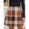 Women's High Waist Plaid Pencil Skirt - Bodycon Wool Mini Skirt for Fall/Winter - 3 of 4