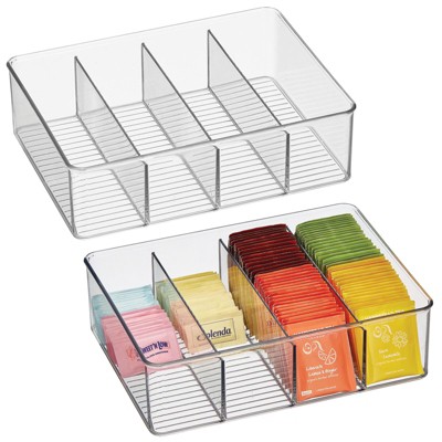 mDesign Linus Plastic Kitchen/Pantry Food Storage Cabinet Organizer Bin, 2 Pack - Clear, 12 x 9 x 3.5