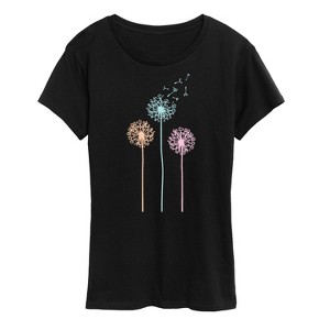 Women's - Instant Message - Pastel Dandelions Short Sleeve Graphic T-Shirt - 1 of 4