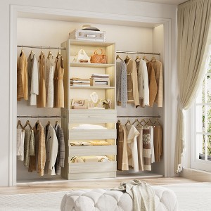 Aheaplus 4-9Ft Closet Storage with 4 Wooden Drawers and 4 Rods - 1 of 4