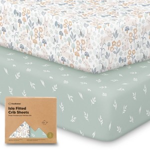 KeaBabies 2pk Isla Fitted Crib Sheets for Boys, Girls, Baby Crib Sheet, Fits Standard Nursery Crib Mattresses - 1 of 4