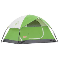 Coleman Sundome Quick Setup 4.5 Foot Center Height 3 Person Warm Weather Camping Tent with Rainfly, Mesh Ventilation, and UVGuard Material, Palm Green