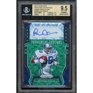 Michael Irvin 2019 Panini Franchise Legends Sigs Prizms Green Scope #9 BGS 9.5 - 1 of 2