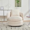 KWPZQEB Modern Accent Chair, 360° Swivel Barrel Chair with Pillow, Chenille Armchair Club Chair for Living Room Bedroom - 3 of 4