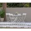 Carolina Living Bistro 36" Round Folding Outdoor Table - Umbrella Hole - White - 2 of 4