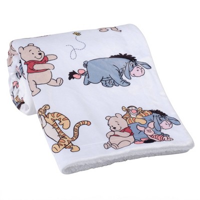 White Fleece Baby Swaddle Blanket with Faux Shearling Back