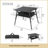 ARROWHEAD OUTDOOR 39" Aluminum Folding Camping Table, Adjustable Height Roll-Up Top, Under-Table Mesh Storage Shelf, Portable, Carry Bag, Black 2-Pack - 3 of 4