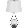 Cal Lighting Forssa 100W 3 Way Table lamp with 2W LED Night Light in Glass and Metal Base. - 2 of 4