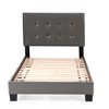 Poundex, Twin Upholstered Bed Frame with Slats in Faux Leather - 3 of 4