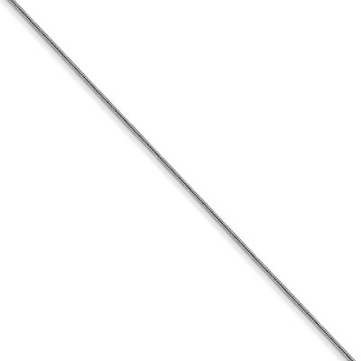 Black Bow Jewelry 0.6mm, 14k White Gold, Round Snake Chain Necklace