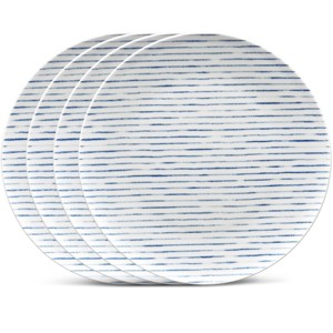 Noritake Hammock Set of 4 Coupe Stripe Dinner Plates - 1 of 4