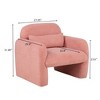 CAVINAS Minimalist Single Sofa Chair with Arms and Pillow, Teddy Fleece Armchair, Accent Chair for Living Room, Bedroom - 3 of 4