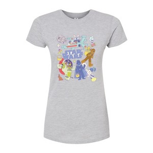 Women's - Star Wars - Easter Sticker -Juniors Fitted Graphic T-Shirt Fitted Graphic T-Shirt - 1 of 3