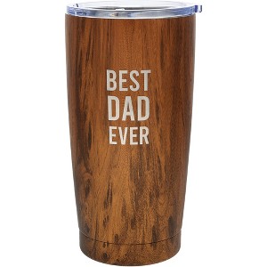 Pavilion Gift Company - Dad - 20 oz Wood Finish Stainless Steel Travel Tumbler - Portable Drinkware - 1 of 4