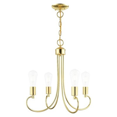 Livex Lighting Bari 4 - Light Chandelier in  Polished Brass