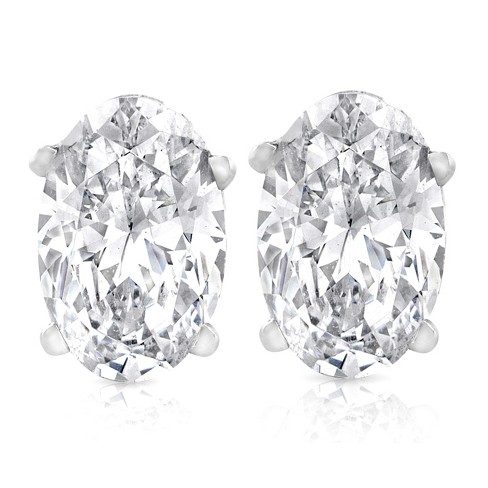 Pompeii3 Vs 3 4ct Certified Lab Created Oval Diamond Studs 14k White Gold Earrings Target