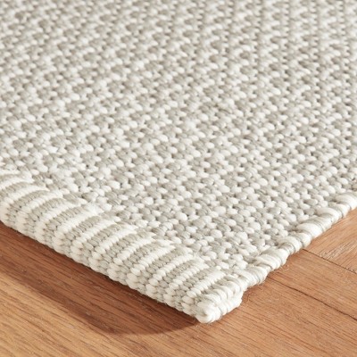 Platinum Gray Handwoven Wool and Synthetic Rug, 2' x 3'