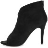 Journee Collection Womens Brecklin Back Heel Zip Open Toe Stiletto Booties Black 6 - 2 of 4