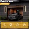 YANSUN 24 in. 19-Watt Black Outdoor Linear Waterproof with Integrated LED Wall Lantern Sconce, 3000K Warm White for Graden - 3 of 4