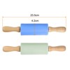 Unique Bargains Silicone Smooth Non-Stick Wooden Handle Kitchen Rolling Pin 2 Pcs - 2 of 4