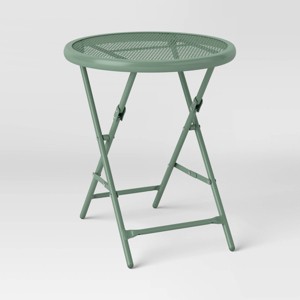 Metal Mesh Folding Patio Accent Table Green Room Essentials