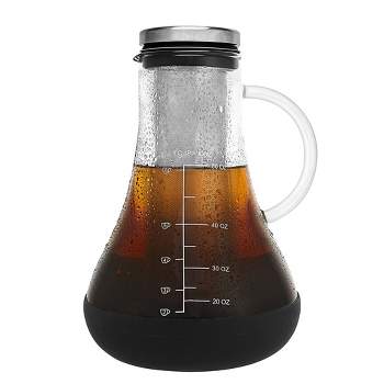 JoyJolt Fresco Airtight Cold Brew Iced Coffee Maker - 48 oz Tea Maker with Non-Slip Silicone Base