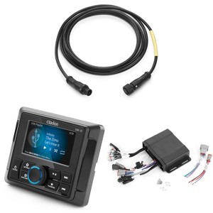 Clarion CMM-30BB Hideaway Marine Source Unit NMEA 2000® & CMR-30 Wired Marine Remote with 2.4" LCD Display & 6' cable - 1 of 4