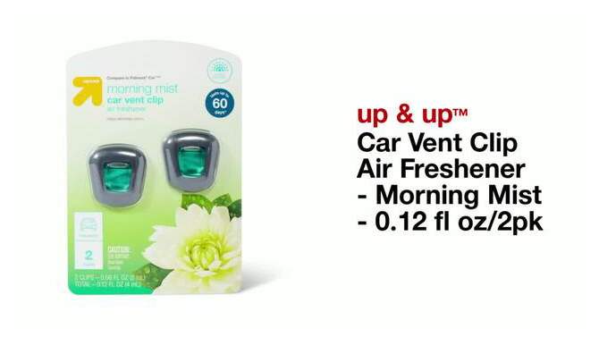 Car Vent Clip Air Freshener - Morning Mist - 0.12 fl oz/2pk - up &#38; up&#8482;, 2 of 5, play video