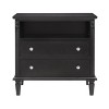 CAVINAS 2 Drawers Nightstand with Open Space, Farmhouse End Table with USB Ports and Outlets, Fluted Pilasters Side Table - 4 of 4