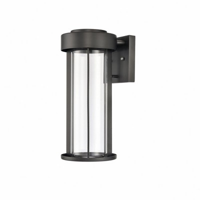 Matte Black Swing Arm Dimmable LED Wall Sconce with Clear Glass Cylinder