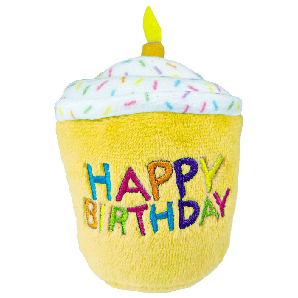 Multipet Birthday Cupcake Cat Toy - Yellow