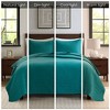 Sapphtopaz Bedding Comforter Set Luxurious Solid Color Oversized Herringbone Quilting Quilt Set 3 Piece 1 Quilt, 2 Pillow Shams - 4 of 4
