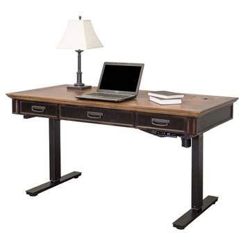 Hartford Electric Sit/Stand Desk Brown - Martin Furniture