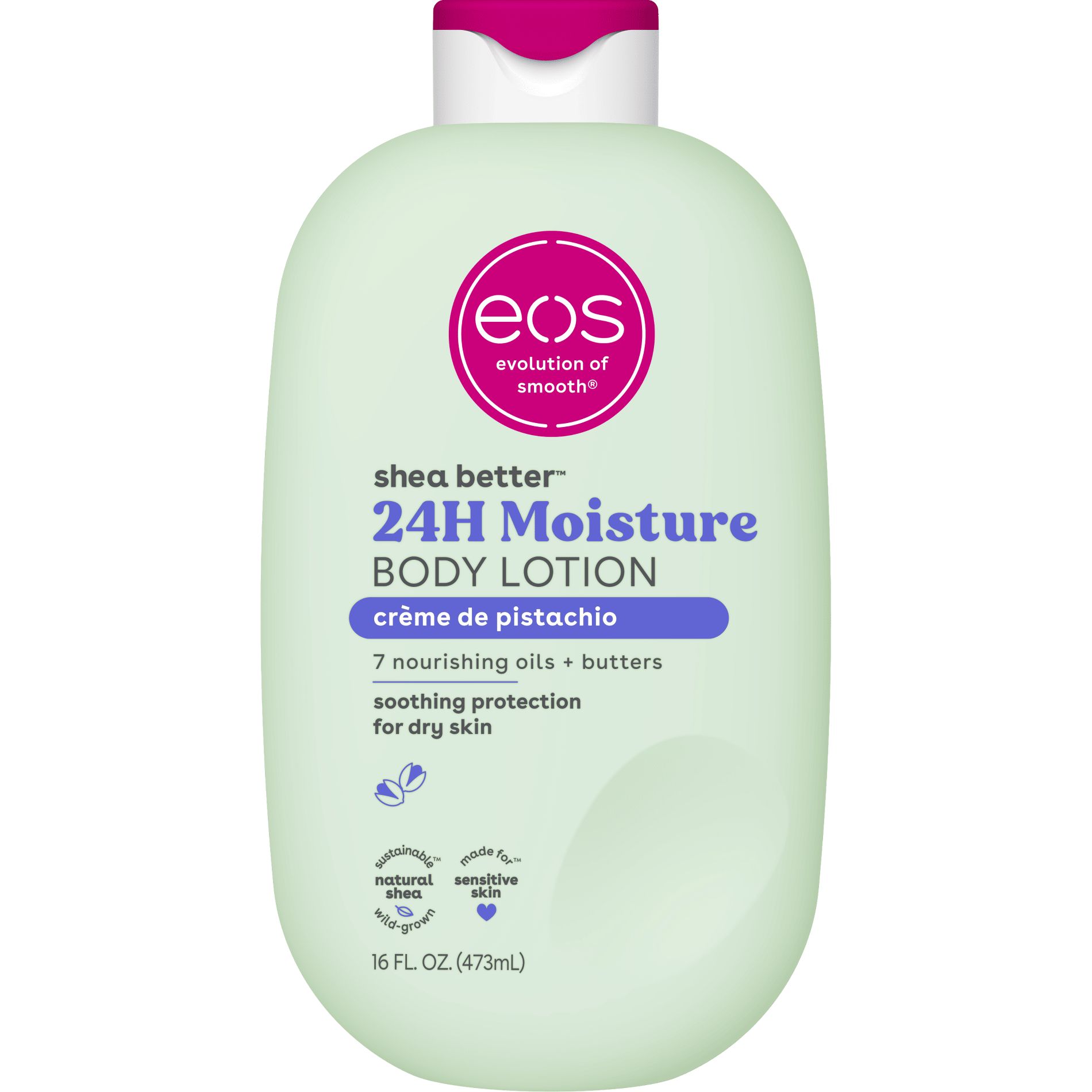 eos Shea Better 24H Moisture Body Lotion - Crème de Pistachio - 16 fl oz: Moisturizing, Soothing, Whole Body Use, Hypoallergenic