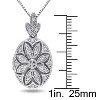 EVERLY JEWELRY | Sterling Silver 1/10 CT TW Diamond Floral Locket Pendant with Chain in Sterling Silver - 2 of 4