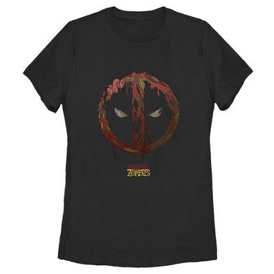 Women's Marvel Zombies Deadpool Mask T-shirt - Black - Large : Target