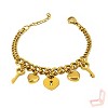 Gold Titanium Steel Heart, Lock & Key Classic Women's Bracelet - 3 of 4