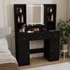 FONTOI Vanity Desk with Mirror&Storage Cabinet, Dressing Table with Drawers for Bedroom, Black, 15.75"*55.91"*43.31" - 2 of 4