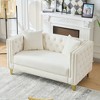 58" Chesterfield Velvet Sofa, 2 Seater Deep Seat with Button Nailhead and Square Arm for Living Room, Bedroom, Office - 3 of 4