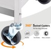 Folding Utility Cart, Stainless Steel Collapsible Service Cart 133 Lbs Large Loading per Shelf, Sturdy 3-Tier Rolling Cart with Wheels Lockable - 4 of 4